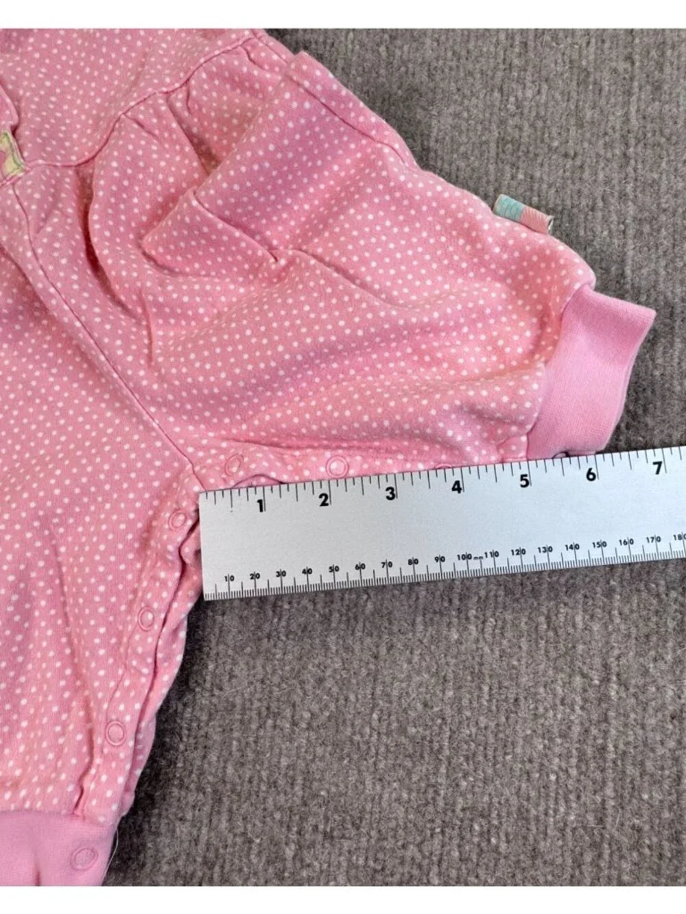 VTG 1998 Gymboree Newborn 3-6M Pink Polka Dot Lemon Romper Playsuit Bubble Plaid